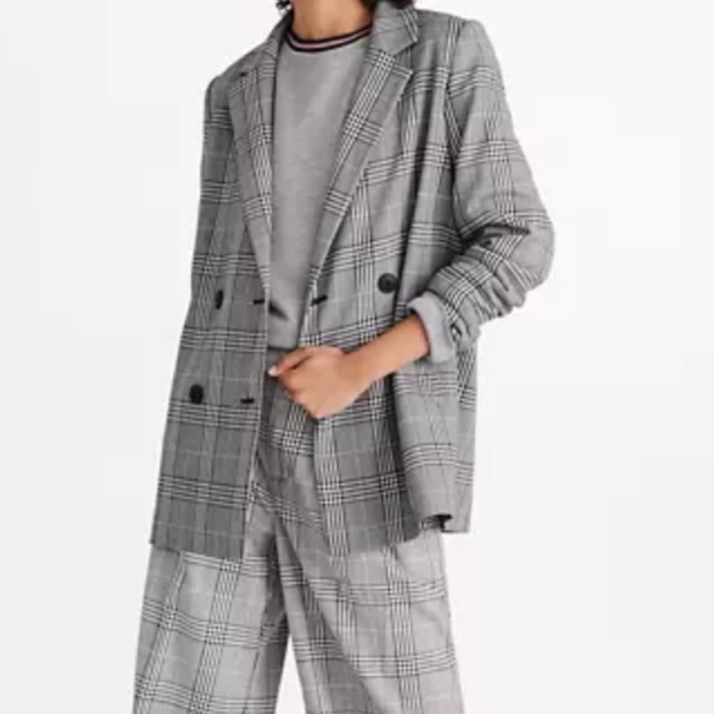 Madewell Caldwell Double Breasted Blazer Plaid Size S